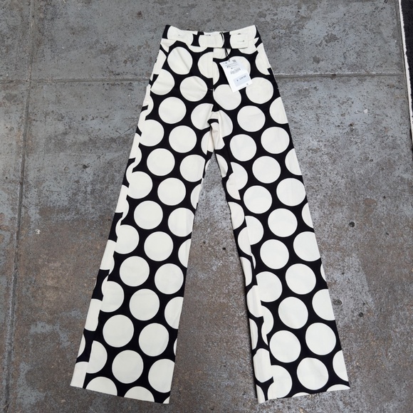 Zara Studio Limited Edition B&W Polka Dot Wide Leg Pants XS - Picture 3 of 4